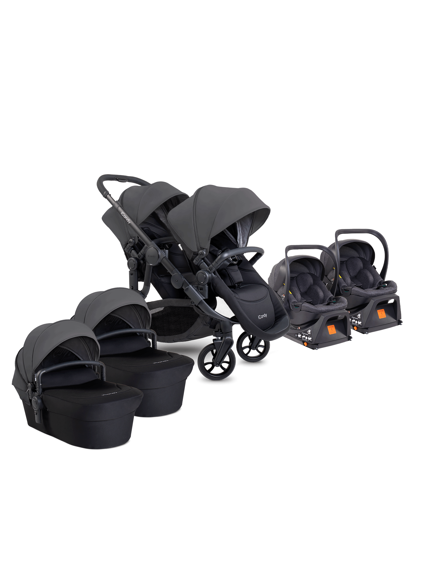 Orange 4 Twin Travel System & Car Seat - Fossil | iCandy – iCandy