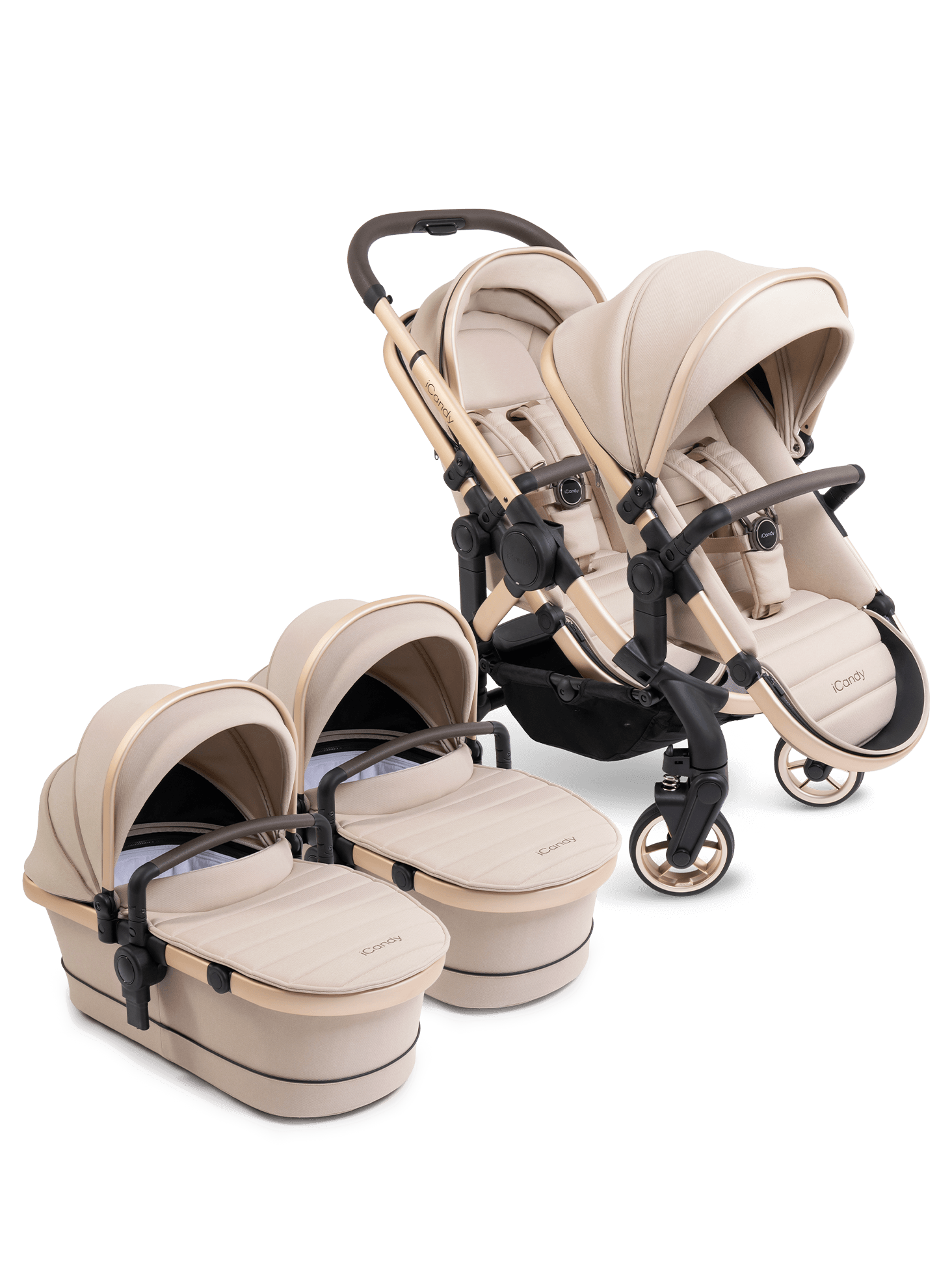 Peach 7 Twin Pushchair & Carrycot in Biscotti - iCandy – iCandy World