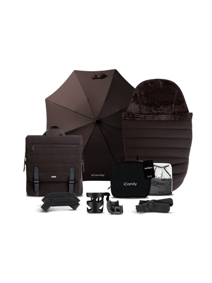 Peach 7 Pecan Pushchair and Carrycot - Complete Car Seat Bundle