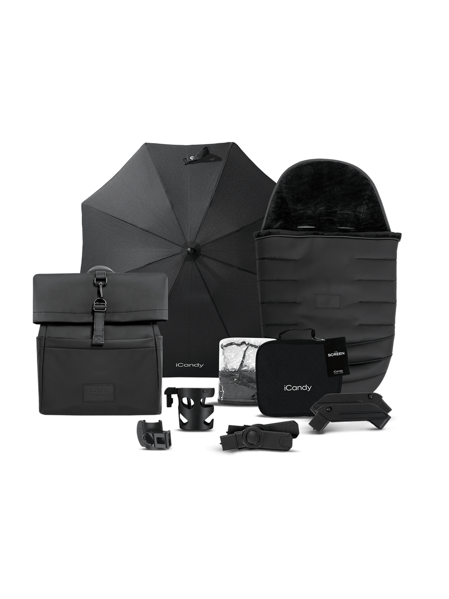 Peach 7 STUDIO Pushchair and Carrycot - Complete 360 Car Seat Bundle