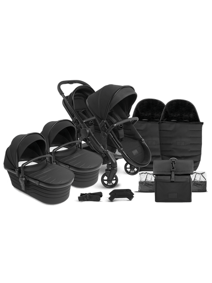 Peach 7 STUDIO Pushchair and Carrycot - Twin Bundle