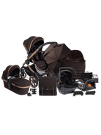 Peach 7 Pecan Pushchair and Carrycot - Complete Car Seat Bundle