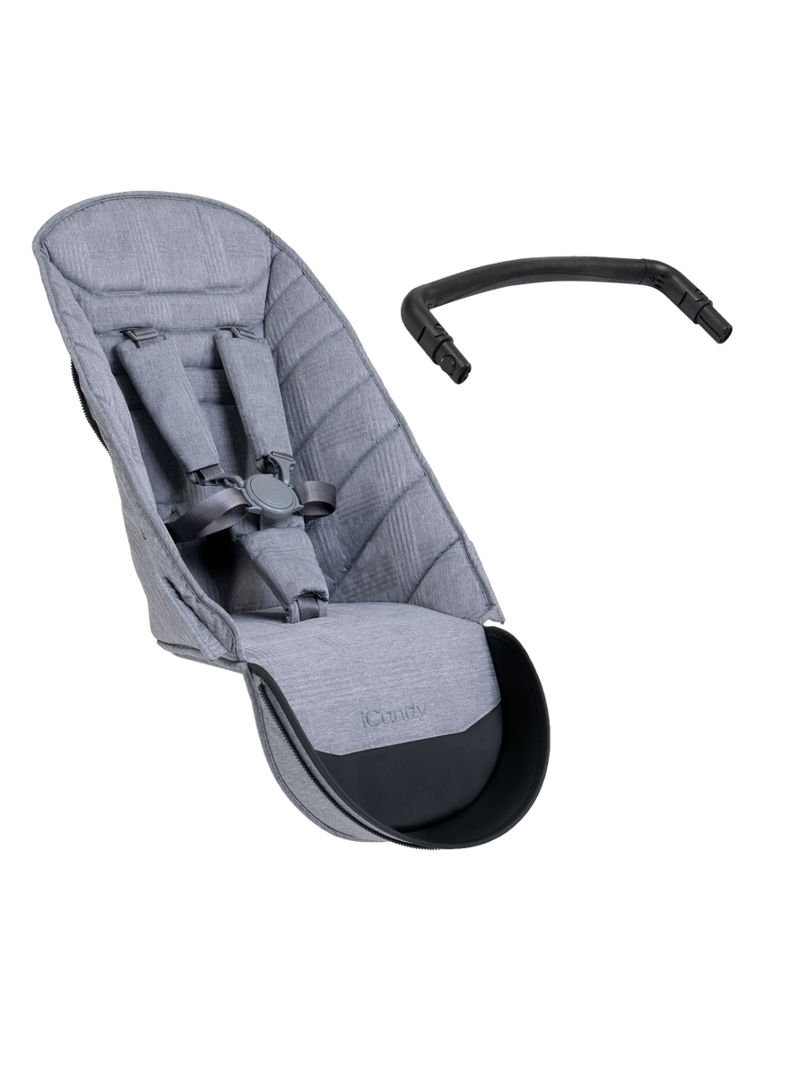 Peach 6 Light Grey Check 2nd Seat Fabric
