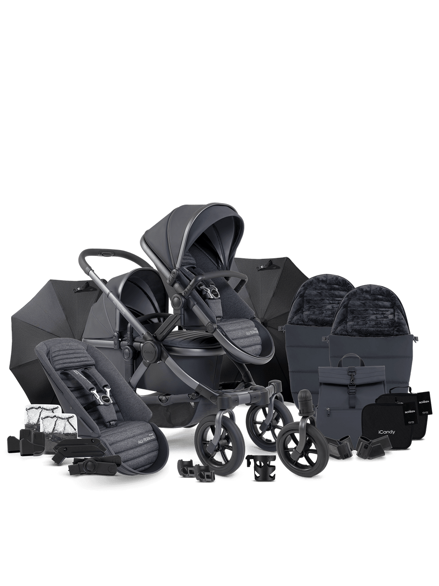 Peach 7 All-Terrain Storm Pushchair - Double Bundle