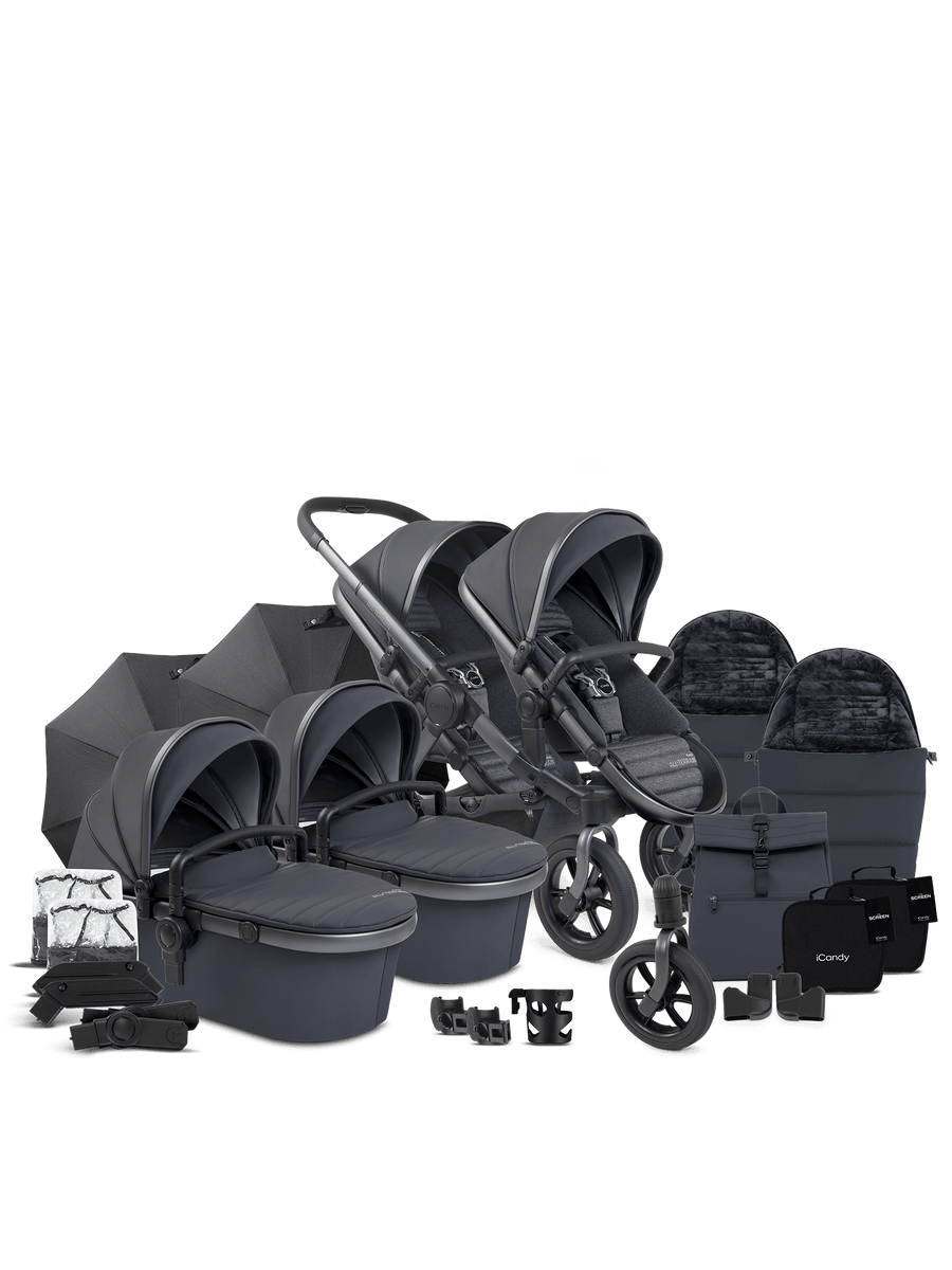 Peach 7 All-Terrain Storm Pushchair - Twin Bundle