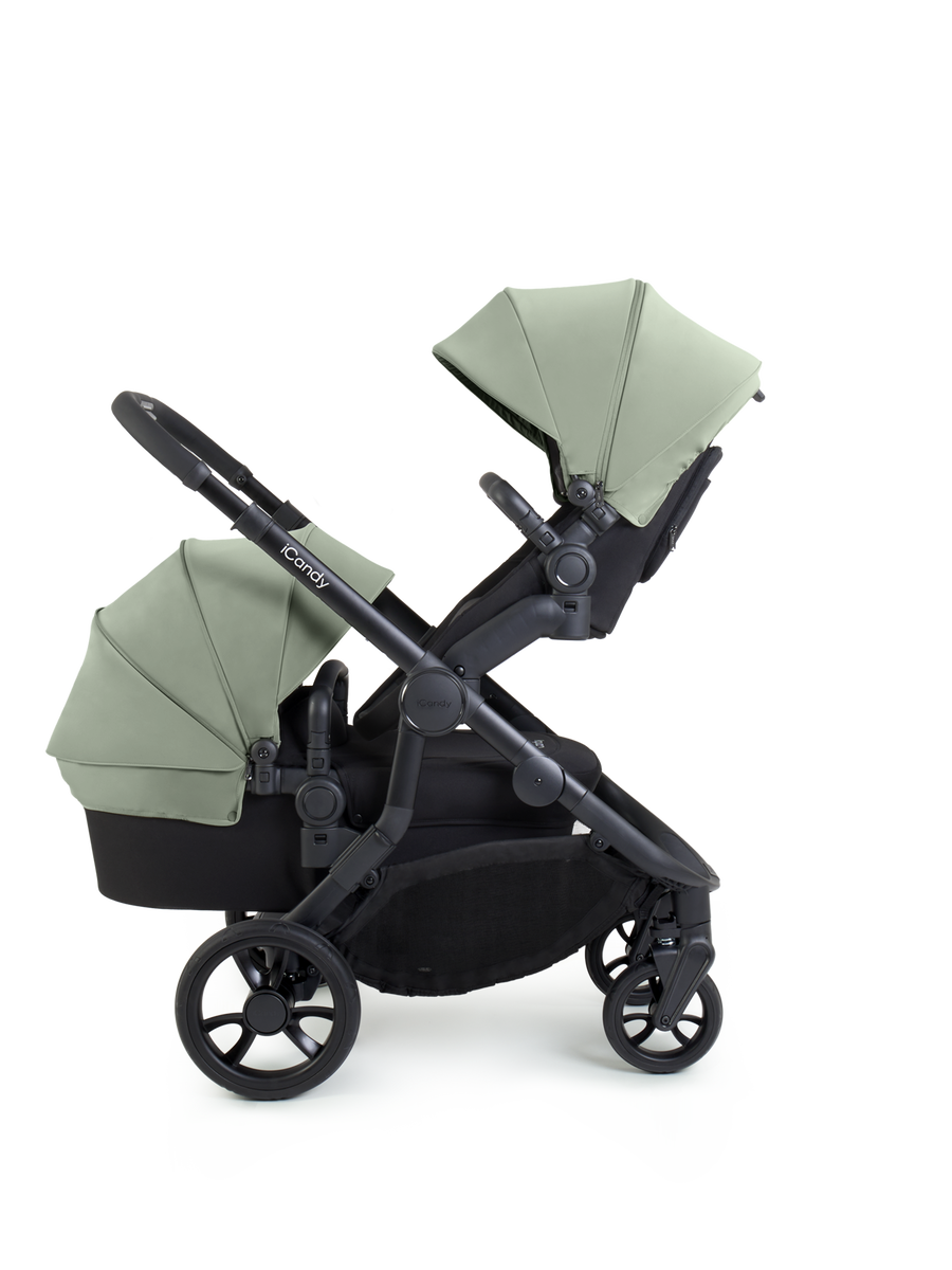 Orange 4 Pistachio Double Pushchair Bundle