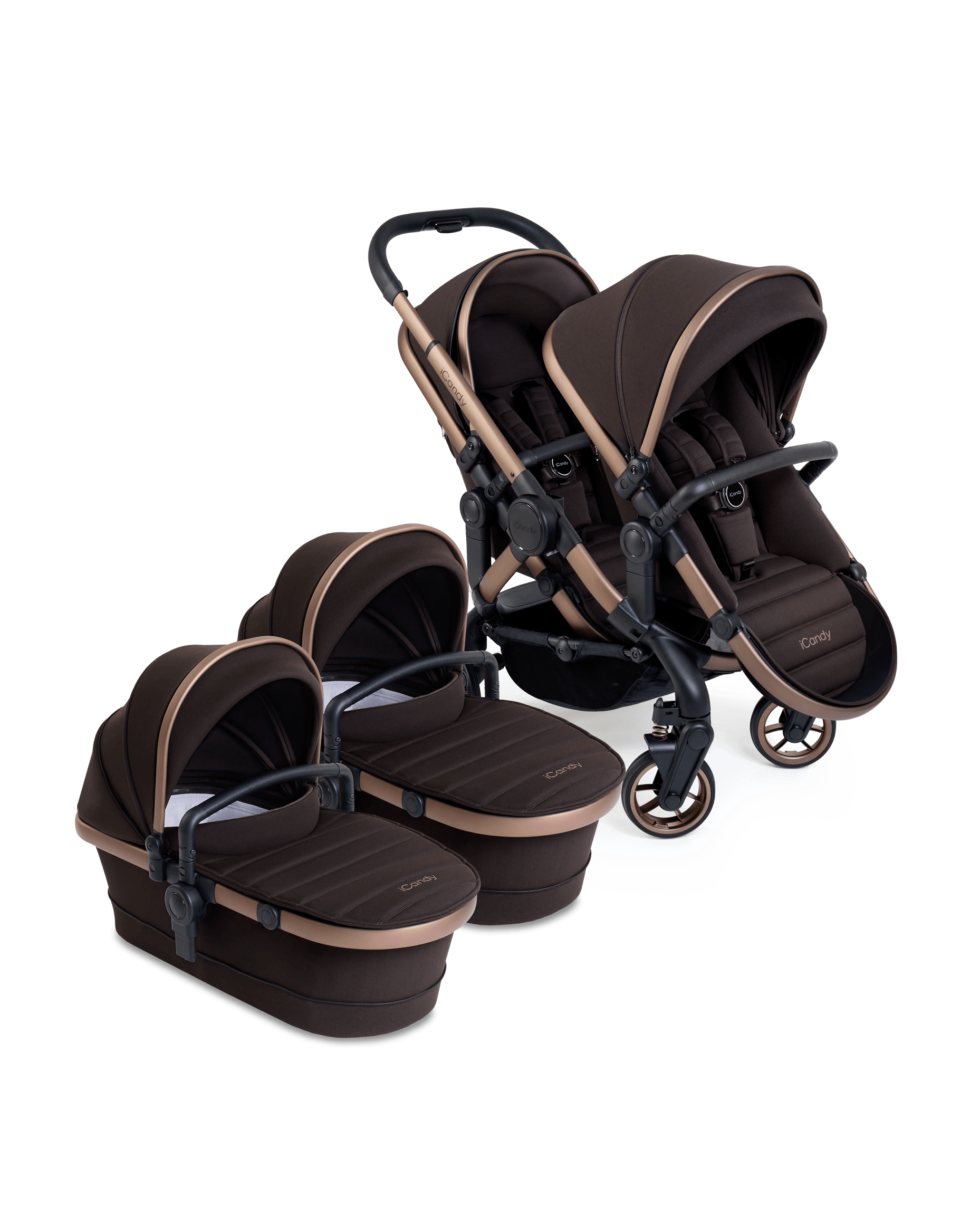 Peach 7 Pecan Pushchair and Carrycot - Twin