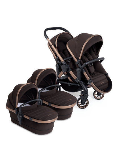 Peach 7 Pecan Pushchair and Carrycot - Twin