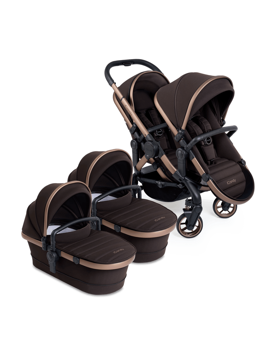 Peach 7 Pecan Pushchair and Carrycot - Twin