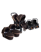 Peach 7 Pecan Stroller and Bassinet - Twin Car Seat