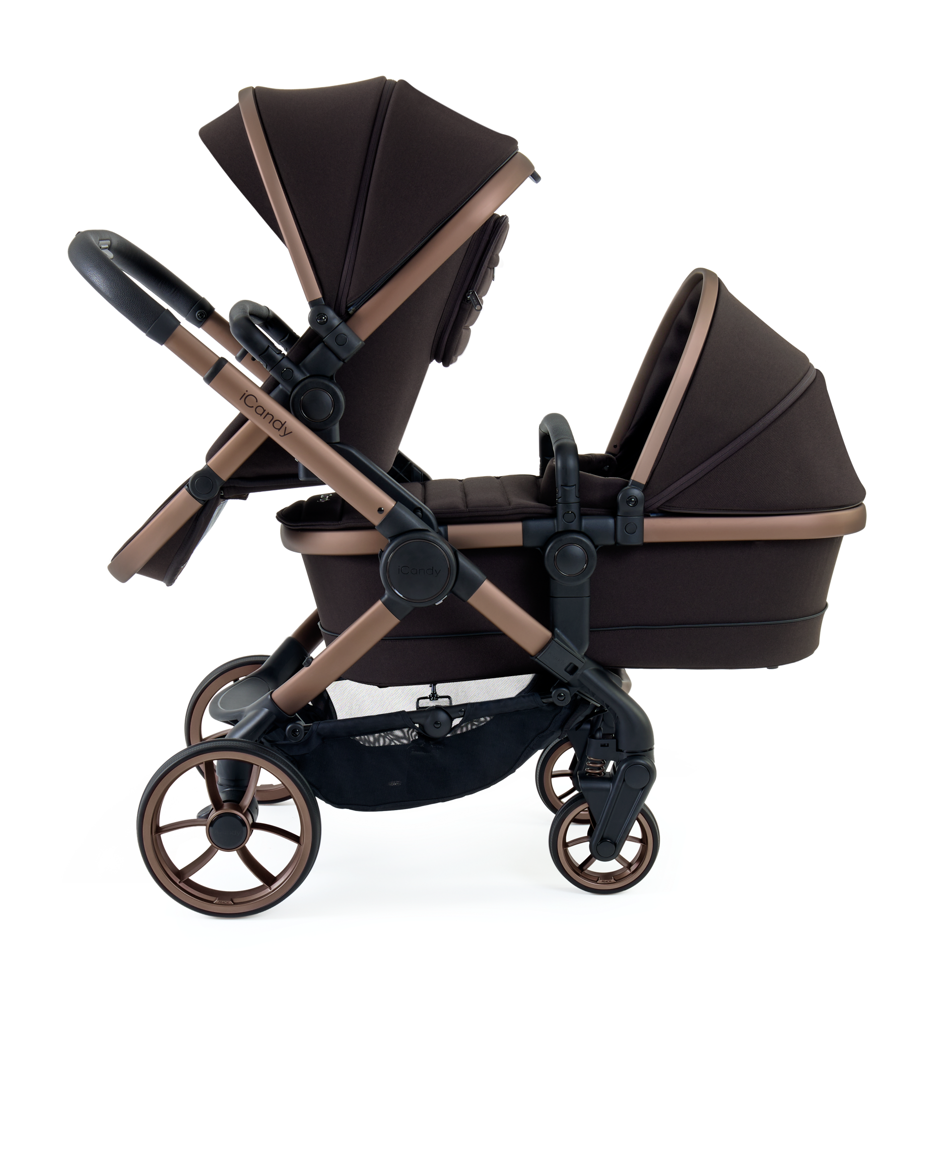 Peach 7 Pecan Pushchair and Carrycot - Double Car Seat