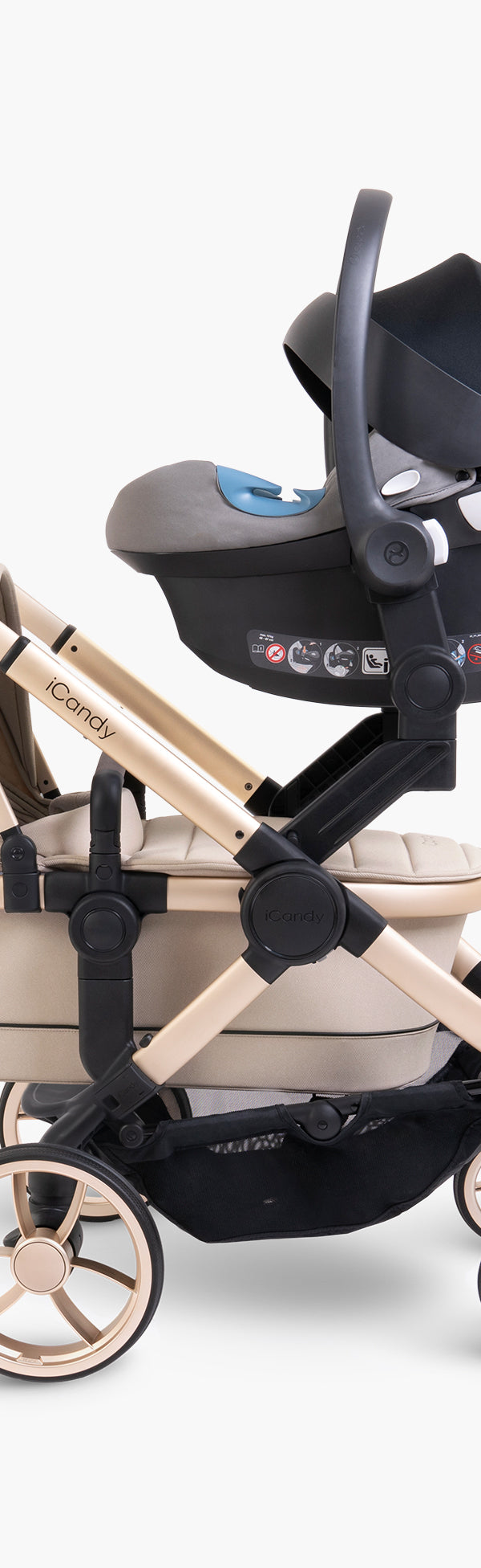Peach 7 Biscotti Pushchair and Carrycot - Twin