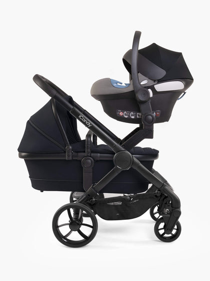 Peach 7 Black Pushchair and Carrycot - Twin