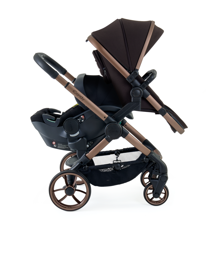 Peach 7 Pecan Pushchair and Carrycot - Double Car Seat