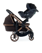 Peach 7 Pecan Stroller and Bassinet - Twin Car Seat