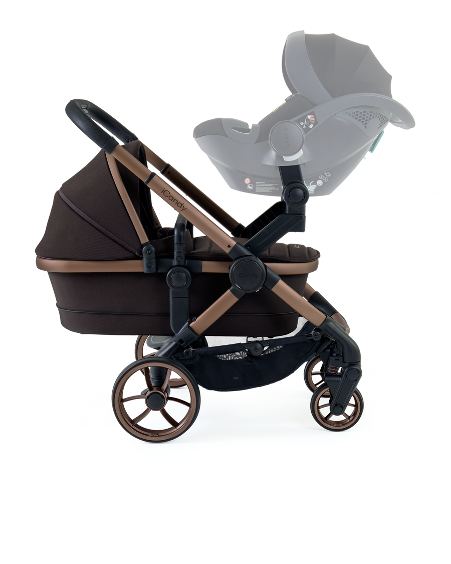 Peach 7 Pecan Stroller and Bassinet - Twin Bundle