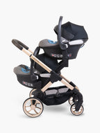 Stroller and car seat combo on a white background
