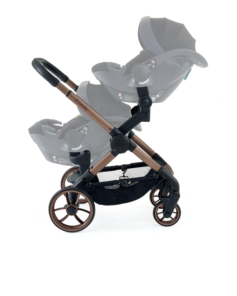 Peach 7 Pecan Stroller and Bassinet - Twin Bundle