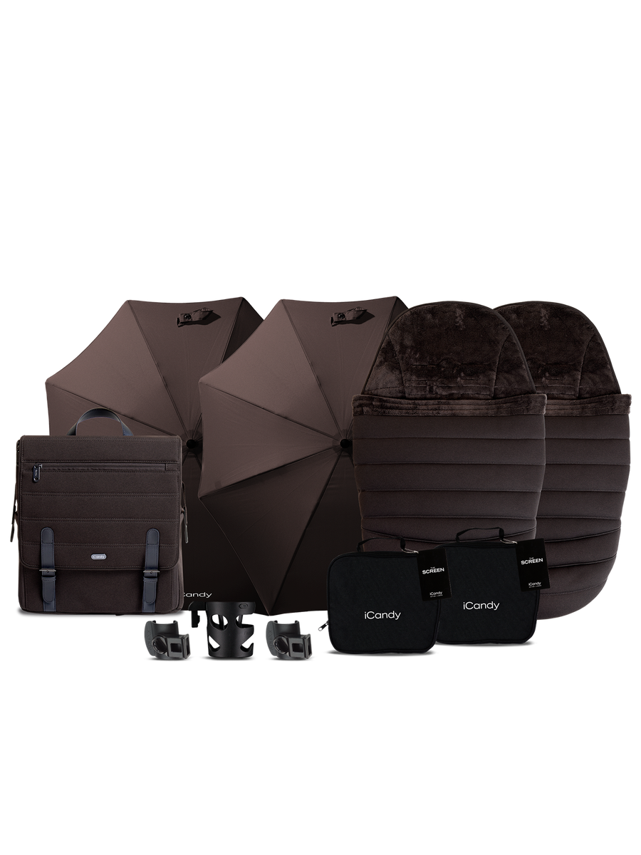 Peach 7 Pecan Pushchair with Carrycot - Double Bundle