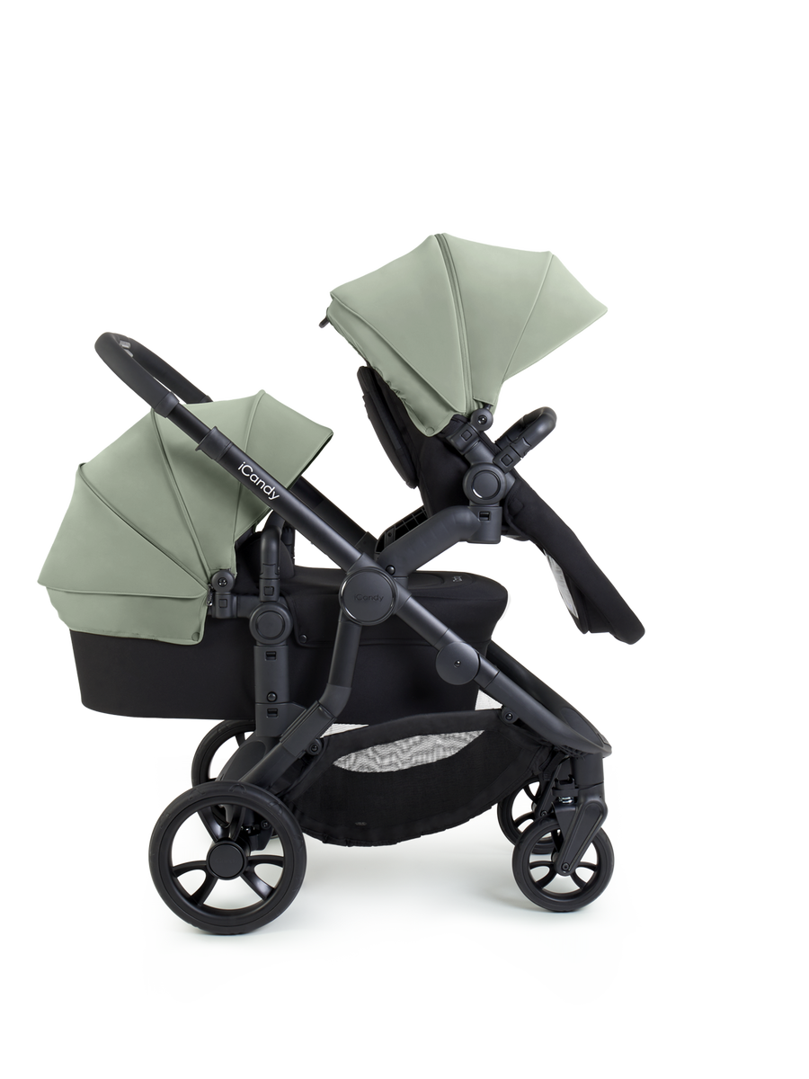 Orange 4 Pistachio Double Pushchair Bundle