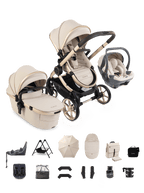 Peach 8 Biscotti Pushchair and Carrycot - Complete Family Bundle