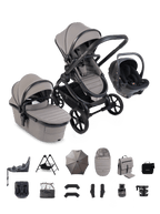 Peach 8 Porcini Pushchair and Carrycot - Complete Family Bundle