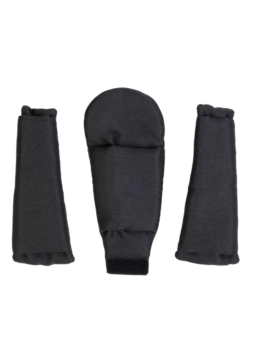 Peach 6 Harness Pads Only - Black Twill Chrome