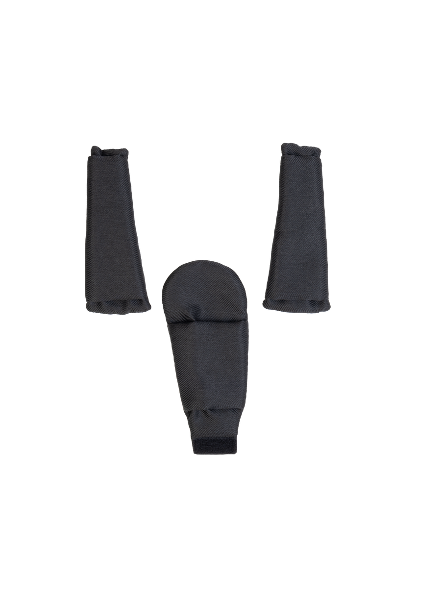 Peach 6 Harness Pads Only - Black Twill Chrome