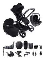 Core 2 Black Pushchair and Carrycot - Complete 360 Car Seat Bundle