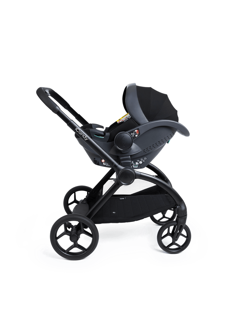 Core 2 Black Pushchair and Carrycot - Complete 360 Car Seat Bundle