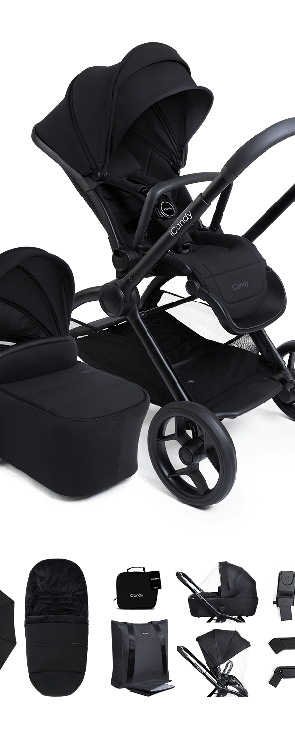 Core 2 Black Pushchair and Carrycot - Complete Bundle