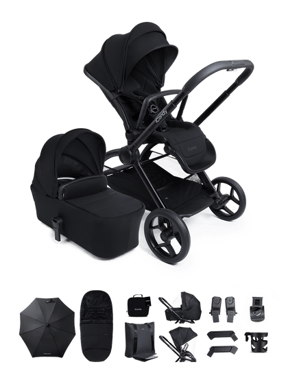 Core 2 Black Pushchair and Carrycot - Complete Bundle