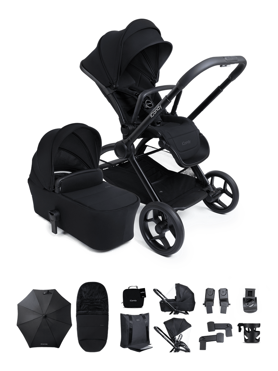 Core 2 Black Pushchair and Carrycot - Complete Bundle