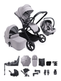 Core 2 Storm Grey Pushchair and Carrycot - Complete 360 Car Seat Bundle