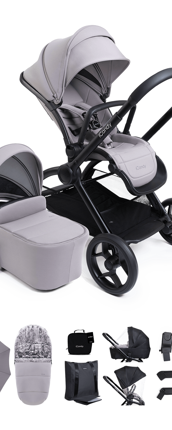 Core 2 Storm Grey Pushchair and Carrycot - Complete Bundle