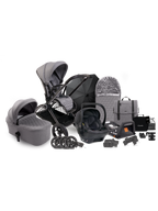 Core Light Grey Pushchair and Carrycot - Car Seat Bundle