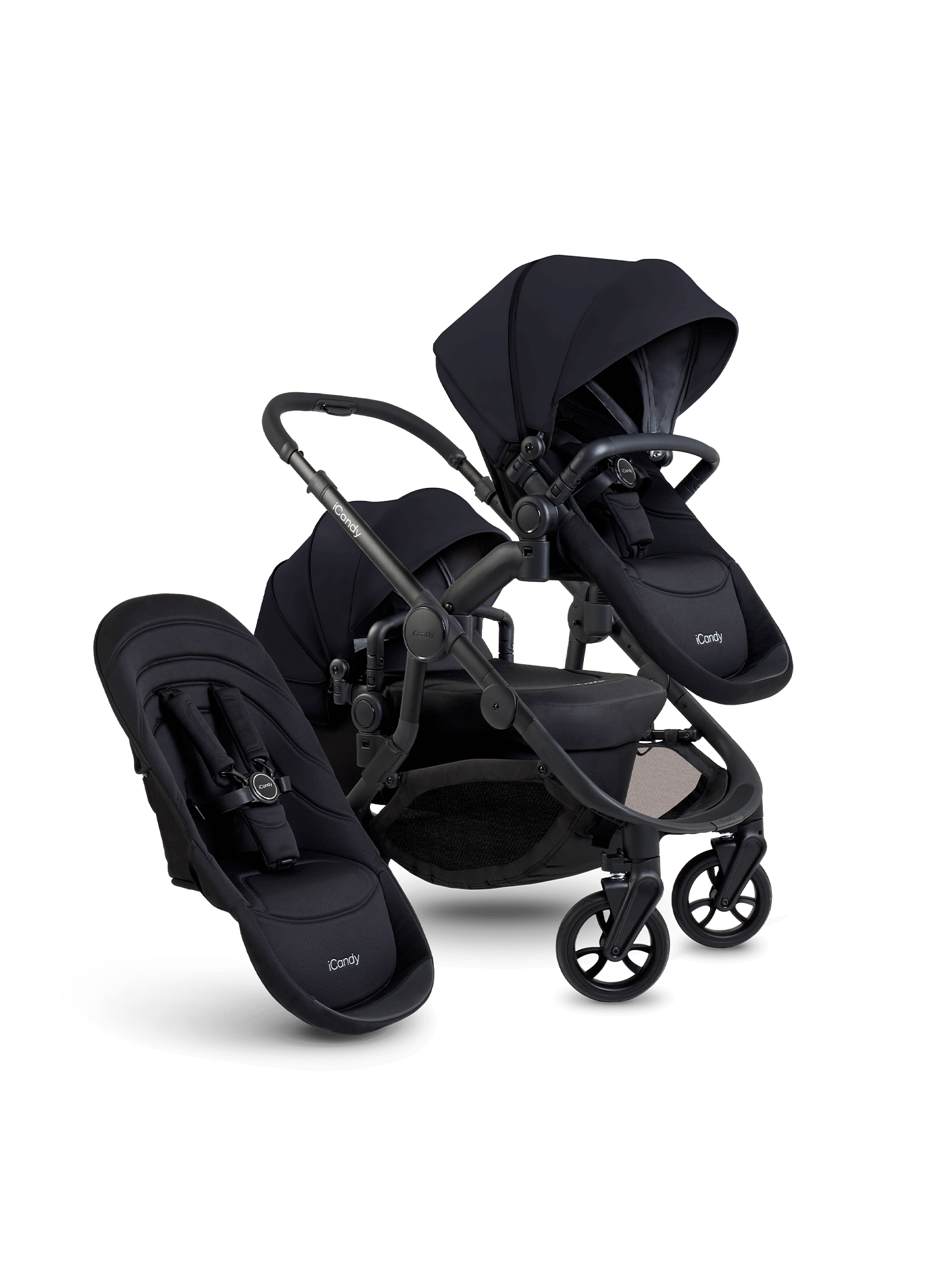 Orange 4 Black Double Pushchair Bundle