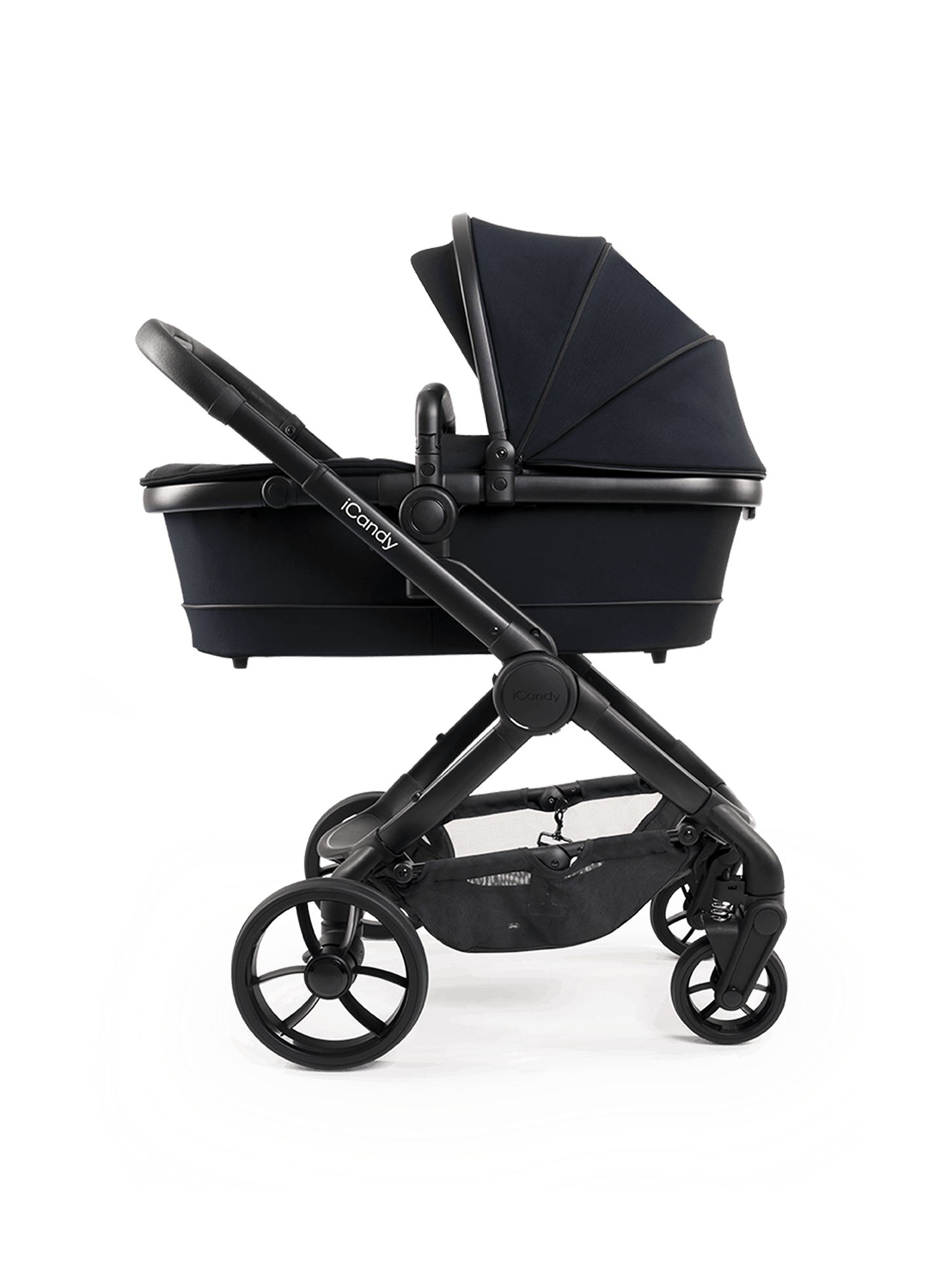 Peach 7 Black Pushchair and Carrycot - Complete 360 Car Seat Bundle