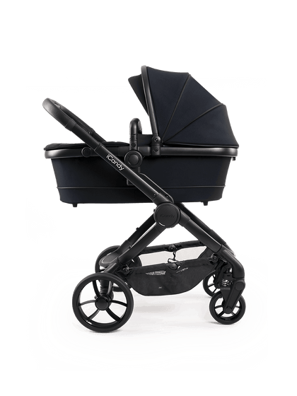 Peach 7 Black Pushchair and Carrycot - Complete 360 Car Seat Bundle