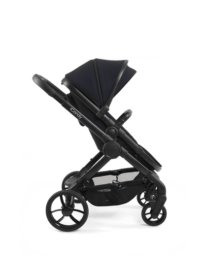 Peach 7 Black Pushchair and Carrycot - Complete 360 Car Seat Bundle