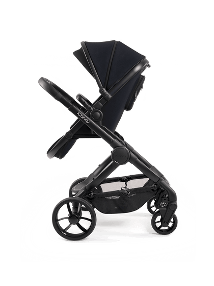 Peach 7 Black Pushchair and Carrycot - Complete 360 Car Seat Bundle