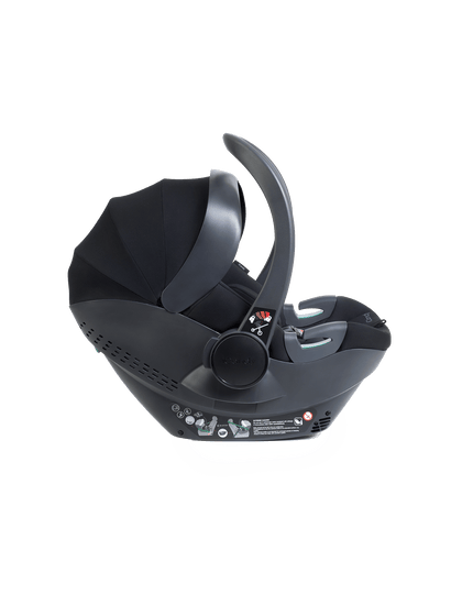 Peach 7 Black Pushchair and Carrycot - Complete 360 Car Seat Bundle