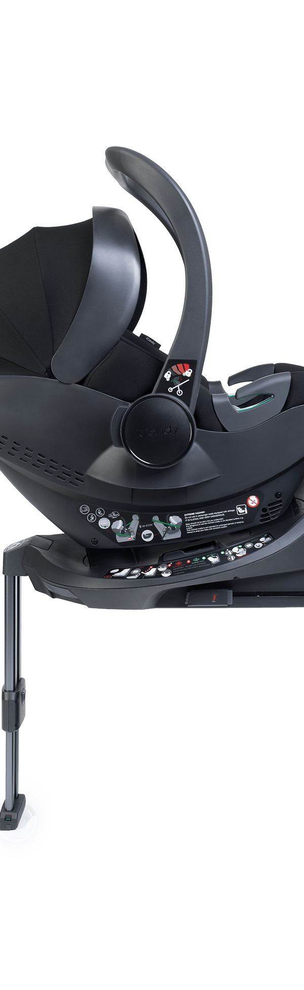 Peach 7 Black Pushchair and Carrycot - Complete 360 Car Seat Bundle