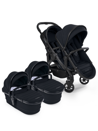 Peach 7 Black Pushchair and Carrycot - Twin