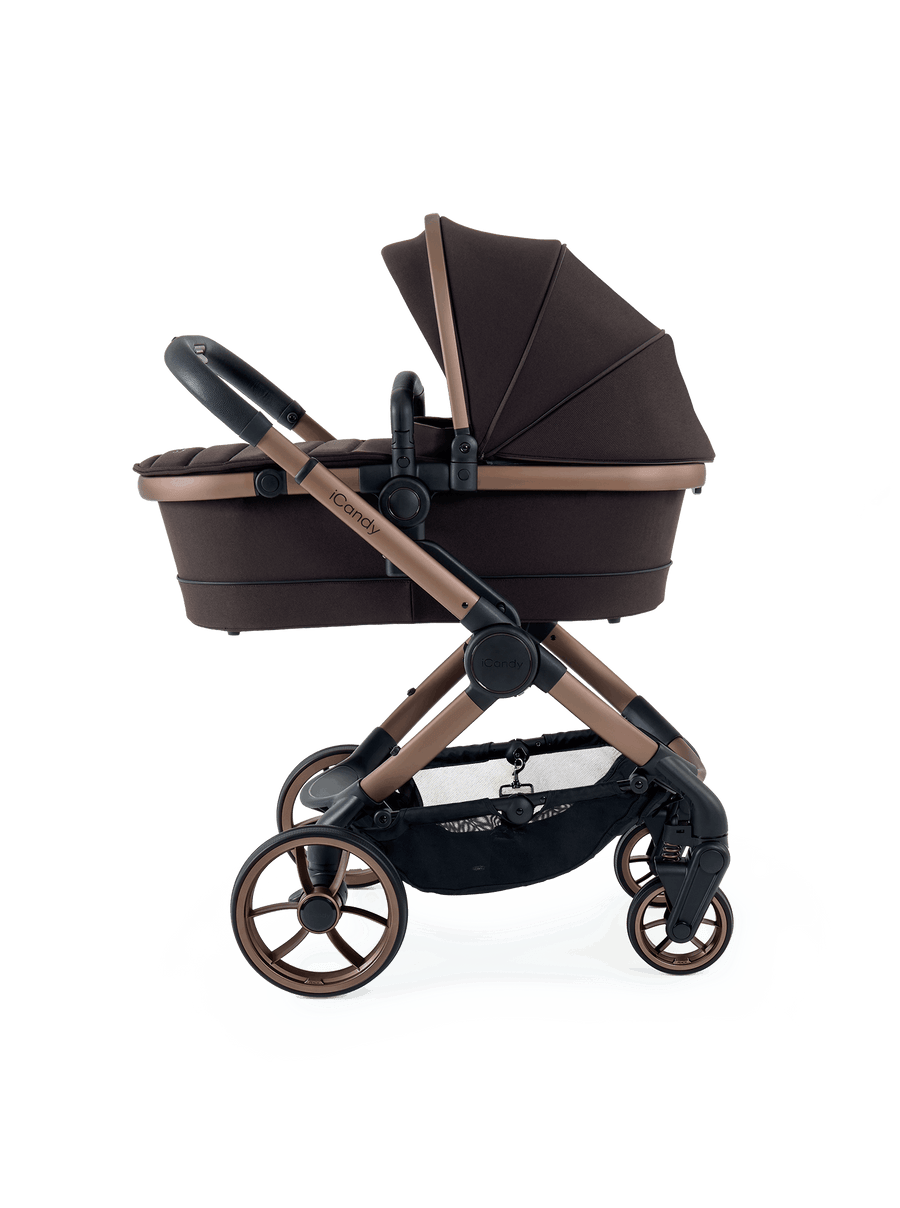 Peach 7 Pecan Pushchair and Carrycot - Complete 360 Car Seat Bundle