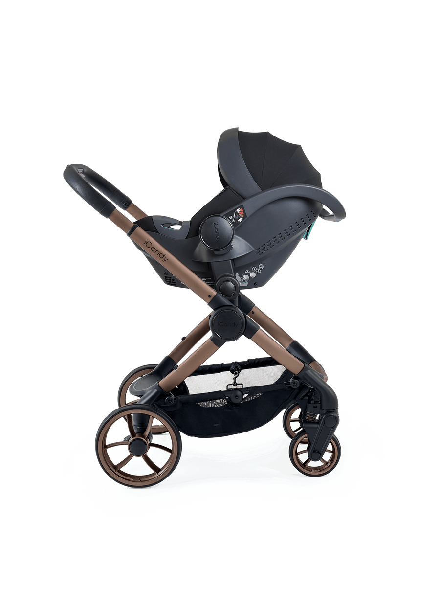 Peach 7 Pecan Pushchair and Carrycot - Complete 360 Car Seat Bundle