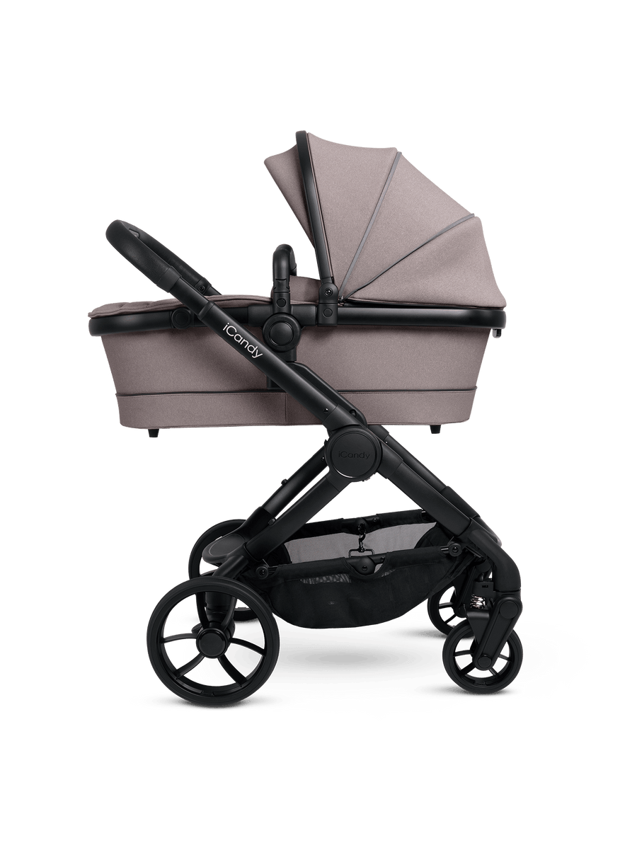 Peach 7 Porcini Pushchair and Carrycot - Complete 360 Car Seat Bundle