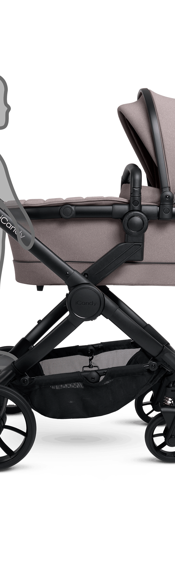 Peach 7 Porcini Pushchair and Carrycot - Complete 360 Car Seat Bundle