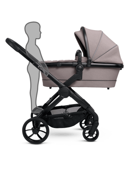 Peach 7 Porcini Pushchair and Carrycot - Complete 360 Car Seat Bundle