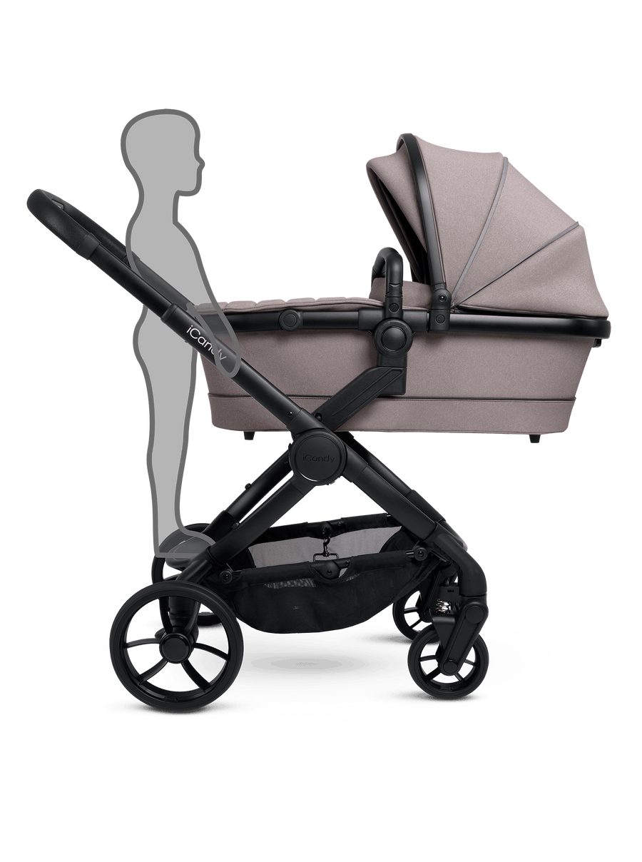 Peach 7 Porcini Pushchair and Carrycot - Complete 360 Car Seat Bundle